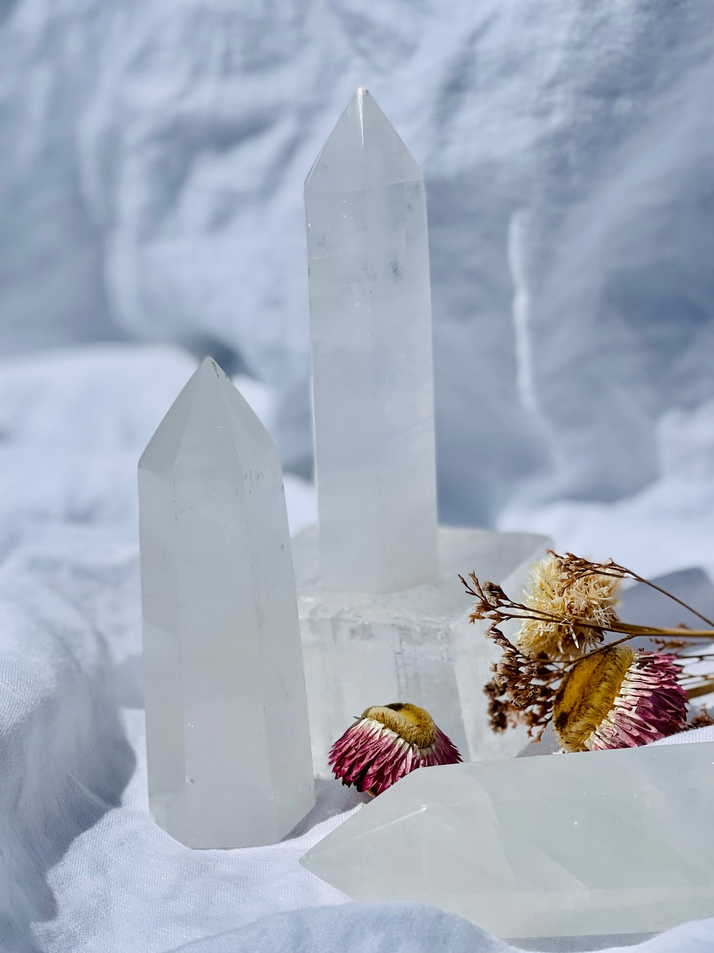 White Calcite Points