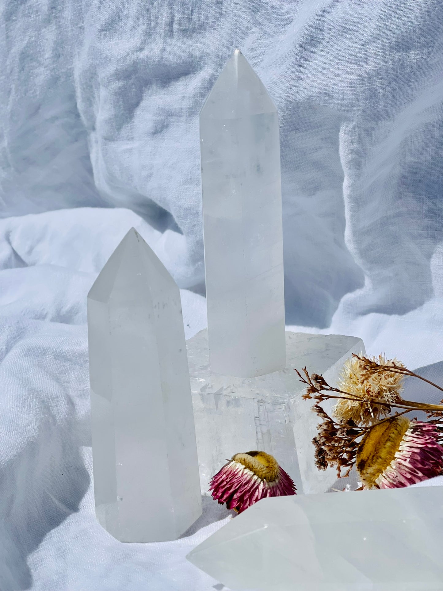 White Calcite Points