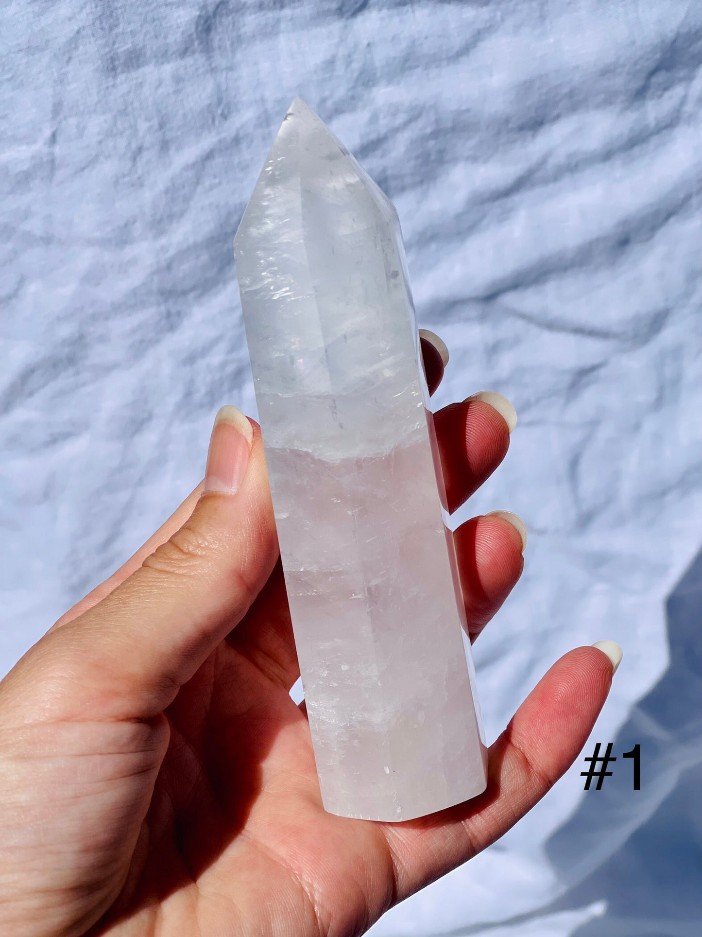 White Calcite Points