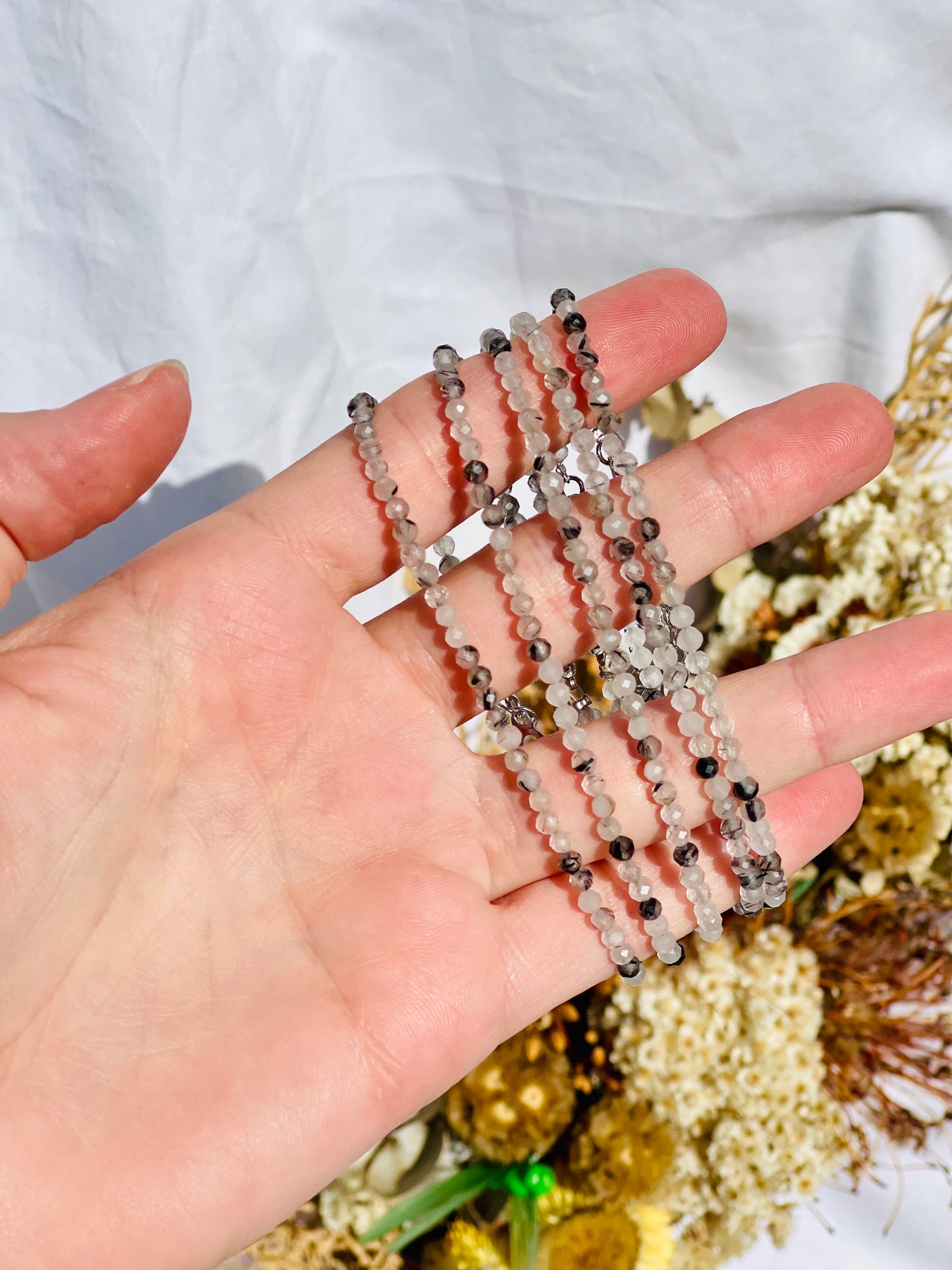 Tourmalated Quartz Faceted Bracelet