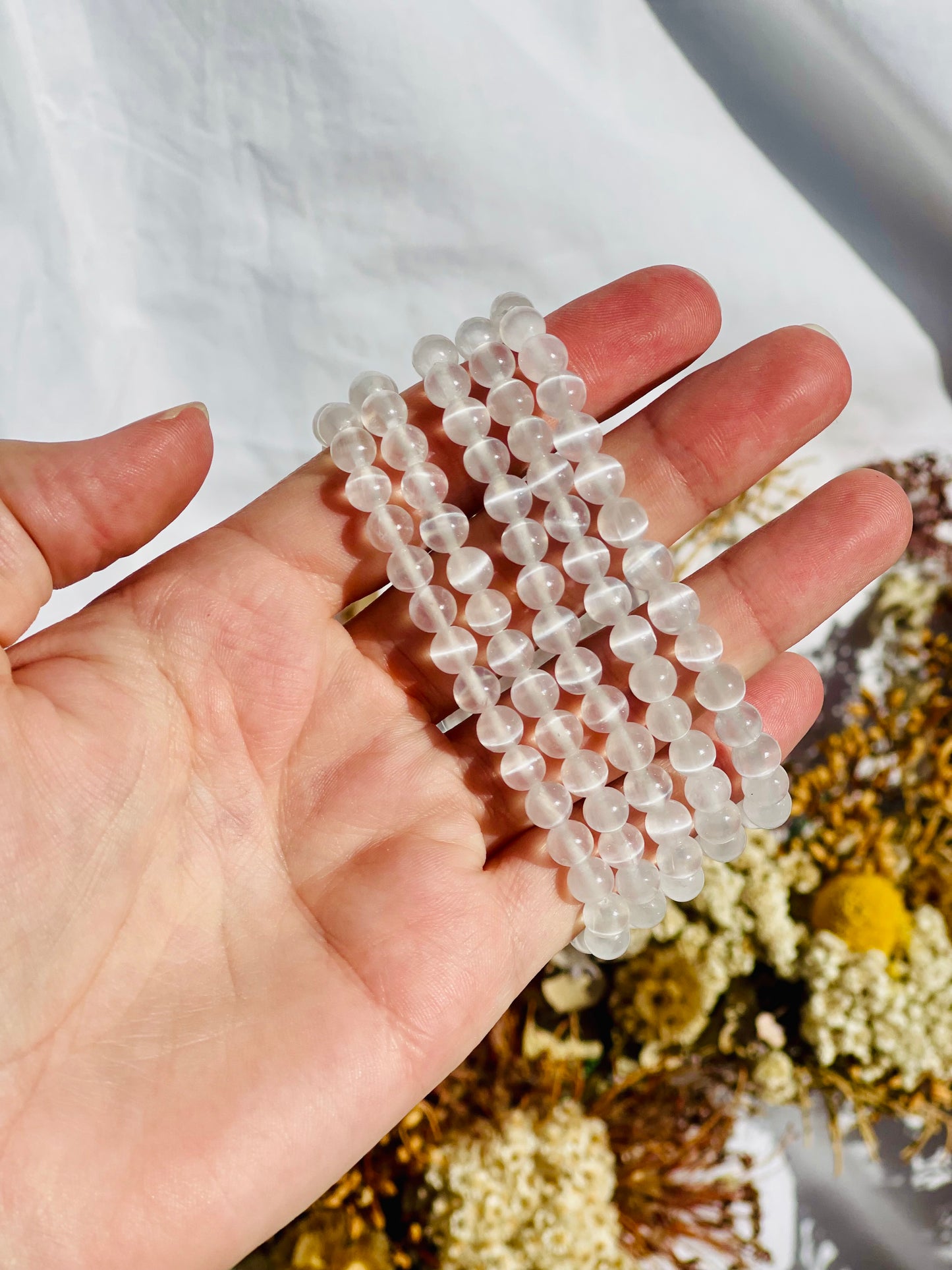 Selenite Bracelet | Small Bead