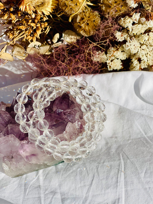 Clear Quartz Faceted Bracelet