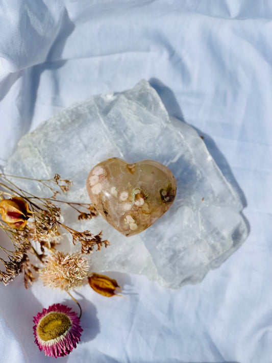 Flower Agate Heart