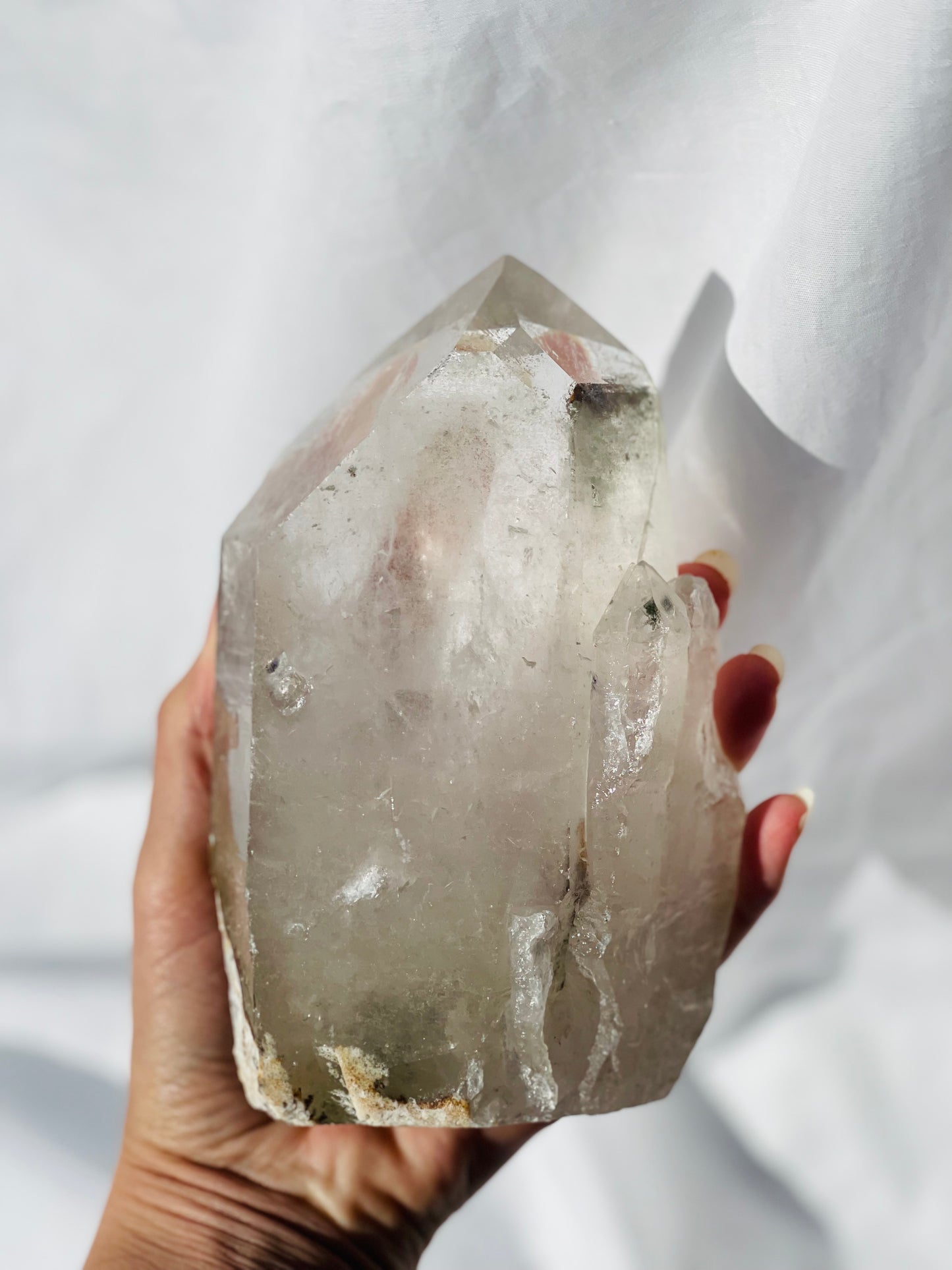Natural Quartz Point With Chlorite Inclusions