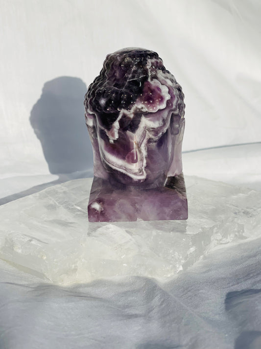 Chevron Amethyst Buddha Head