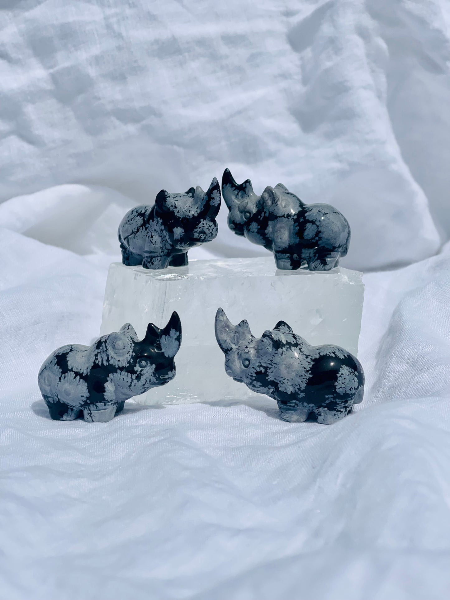 Snowflake Obsidian Rhino