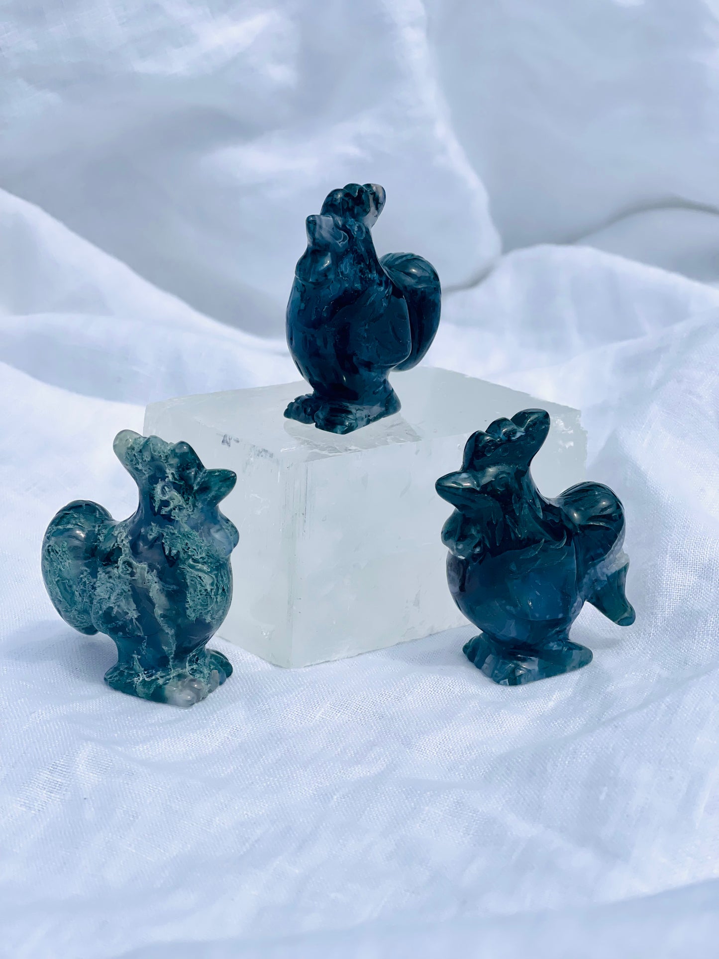 Moss agate Rooster