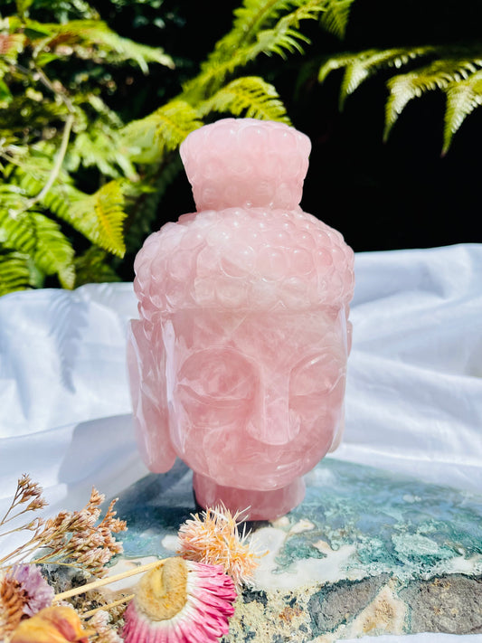 Rose Quartz Buddha Head