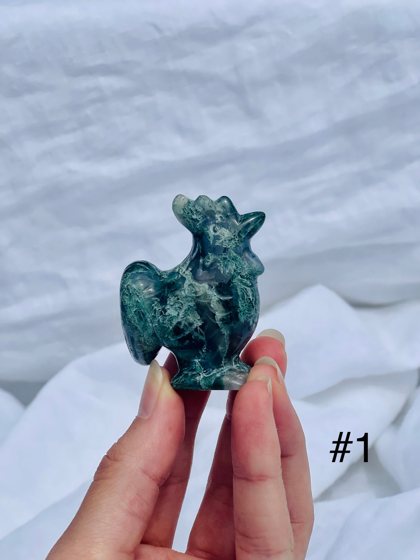 Moss agate Rooster