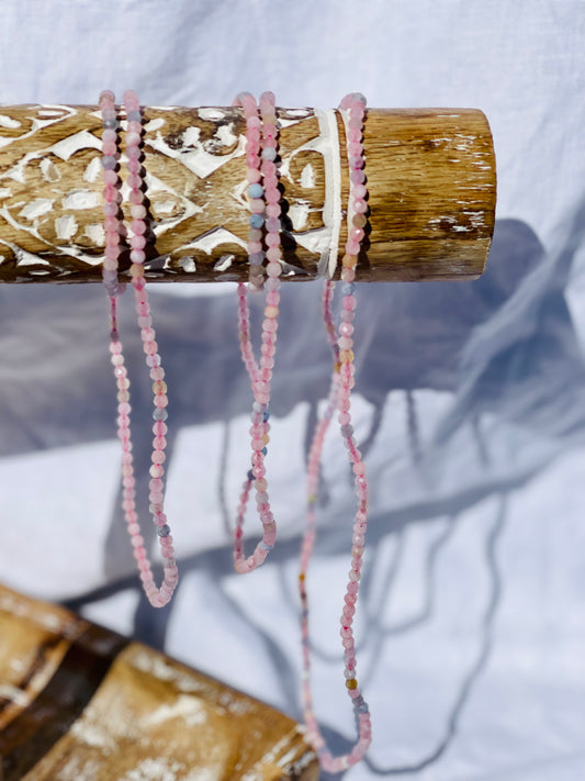 Morganite Faceted Bead Wrap Bracelet