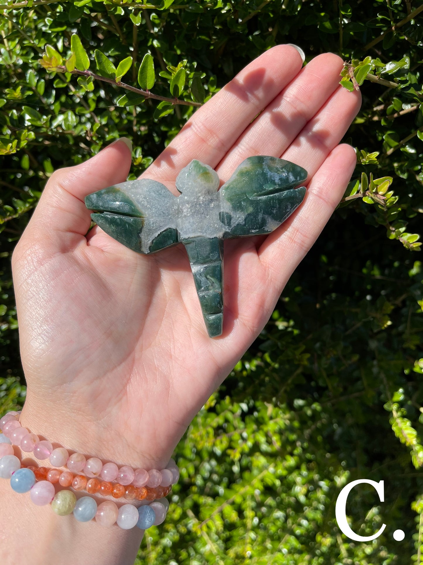 Moss Agate Dragonfly