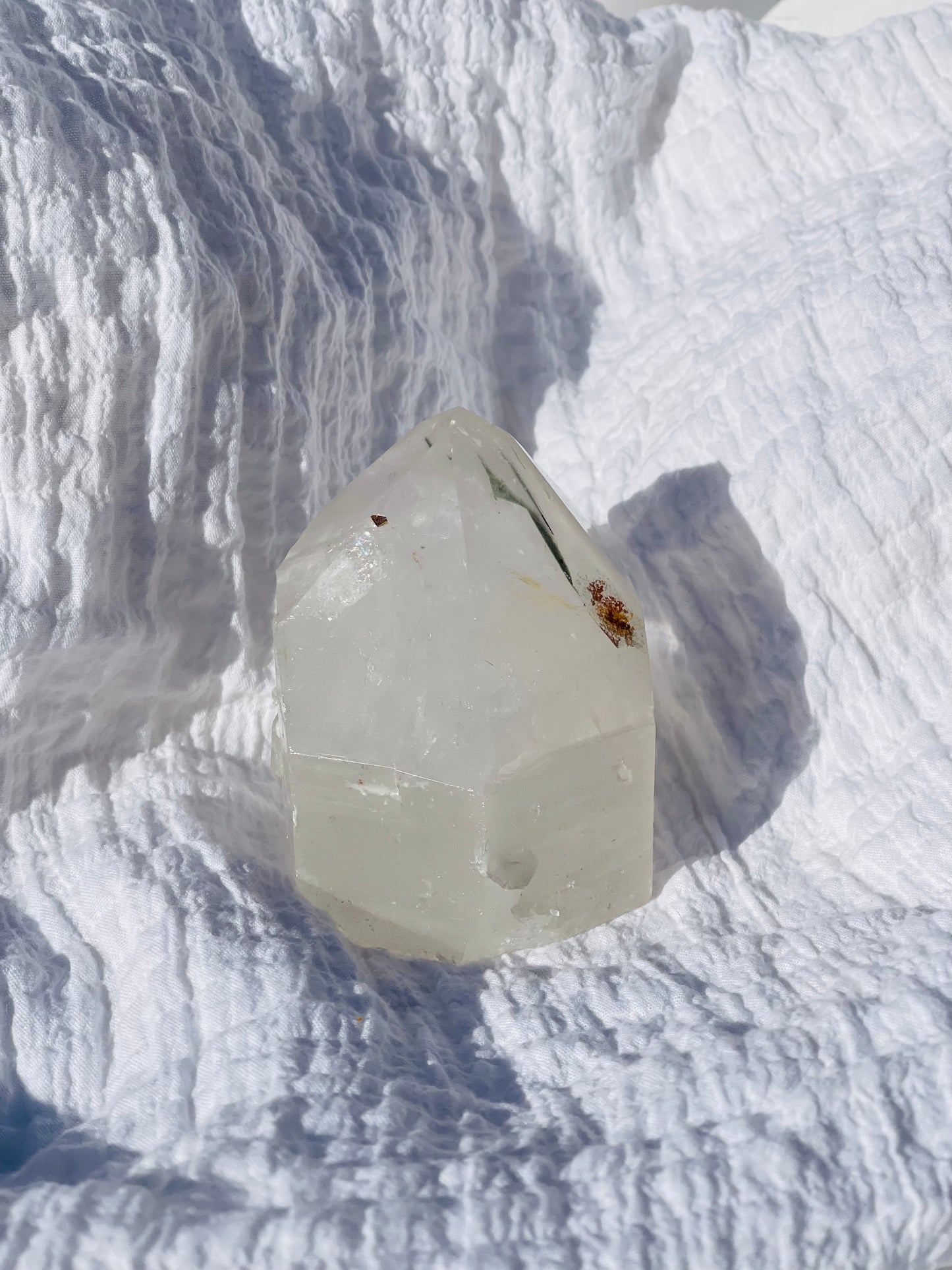 Natural Quartz Point With Chlorite Inclusion