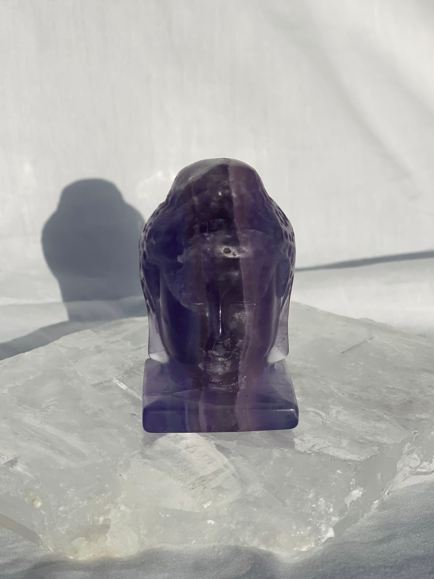 Purple Fluorite Buddha Head