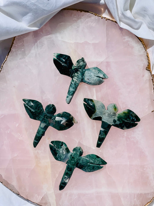 Moss Agate Dragonfly